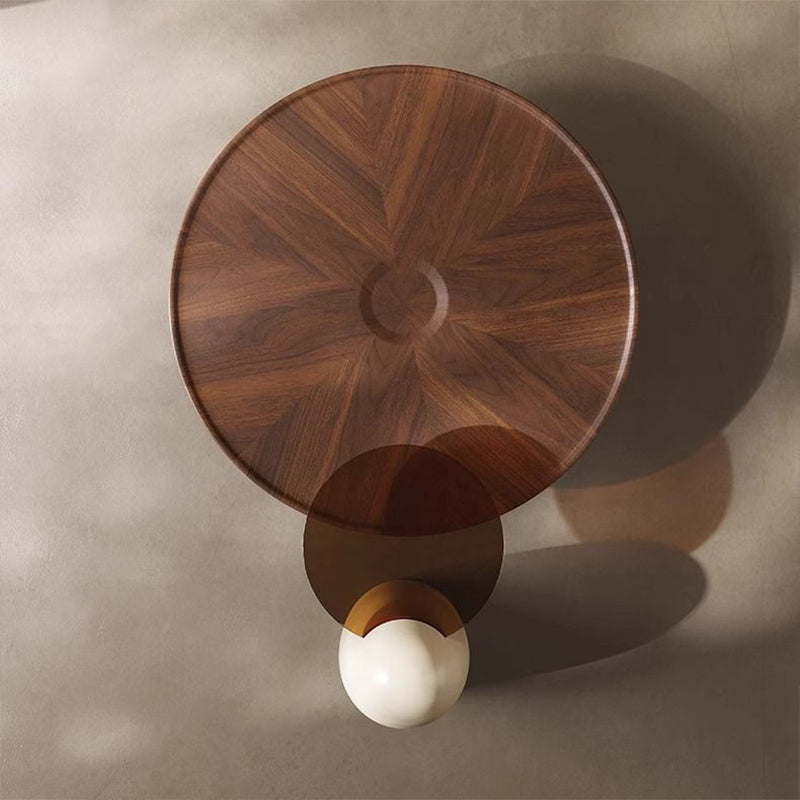Modern Luxury Round Stainless Steel Medium-Density Fiberboard Fiberglass Tempered Glass Coffee Table Set 1-Tier For Living Room