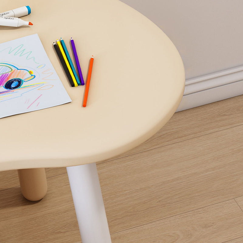 Contemporary Scandinavian Oval Solid Wood Eco-Panel Rubber Injection- Molding Height-Adjustable Kids Desk & Chair Set For Bedroom