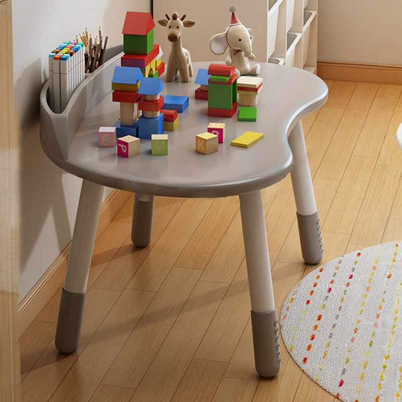 Contemporary Scandinavian Oval Solid Wood Eco-Panel Rubber Injection- Molding Height-Adjustable Kids Desk & Chair Set For Bedroom