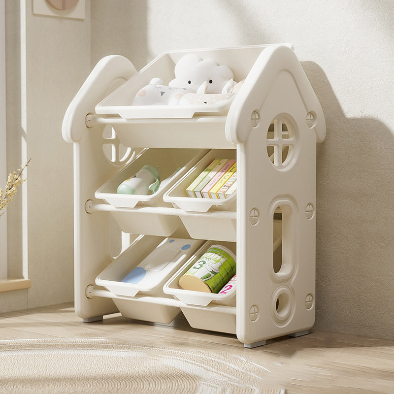 Contemporary Creative Rectangular HDPE Treehouse-Shape Storage Cabinet 3-Tier For Bedroom & Living Room