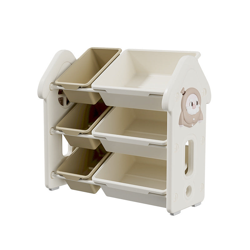Contemporary Creative Rectangular HDPE Treehouse-Shape Storage Cabinet 3-Tier For Bedroom & Living Room