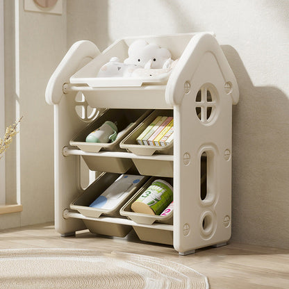 Contemporary Creative Rectangular HDPE Treehouse-Shape Storage Cabinet 3-Tier For Bedroom & Living Room