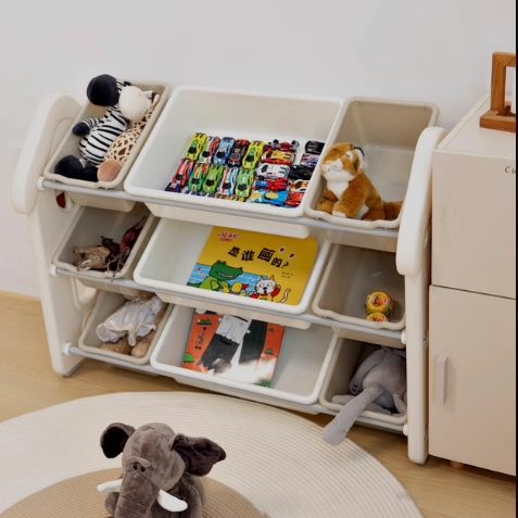 Contemporary Creative Rectangular HDPE Treehouse-Shape Storage Cabinet 3-Tier For Bedroom & Living Room