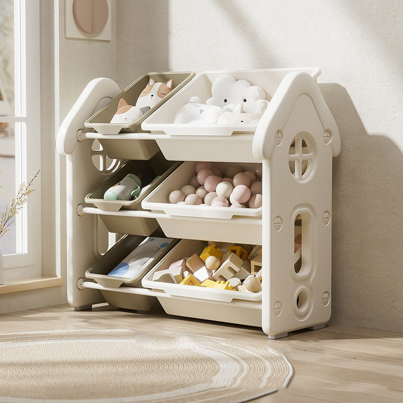 Contemporary Creative Rectangular HDPE Treehouse-Shape Storage Cabinet 3-Tier For Bedroom & Living Room