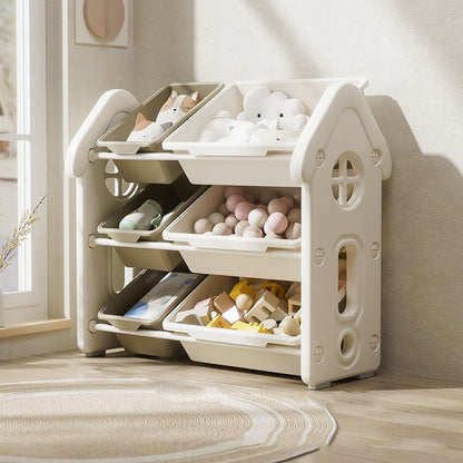 Contemporary Creative Rectangular HDPE Treehouse-Shape Storage Cabinet 3-Tier For Bedroom & Living Room