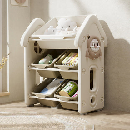 Contemporary Creative Rectangular HDPE Treehouse-Shape Storage Cabinet 3-Tier For Bedroom & Living Room