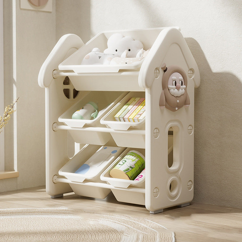 Contemporary Creative Rectangular HDPE Treehouse-Shape Storage Cabinet 3-Tier For Bedroom & Living Room