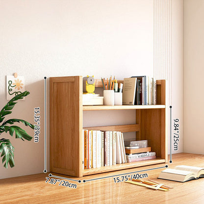 Contemporary Scandinavian Rectangular Nan Bamboo Medium-Density Fiberboard Storage Bookshelf 2/3-Tier 1-Drawer For Bedroom & Study
