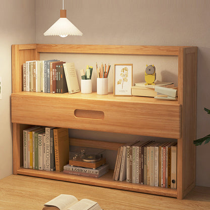 Contemporary Scandinavian Rectangular Nan Bamboo Medium-Density Fiberboard Storage Bookshelf 2/3-Tier 1-Drawer For Bedroom & Study