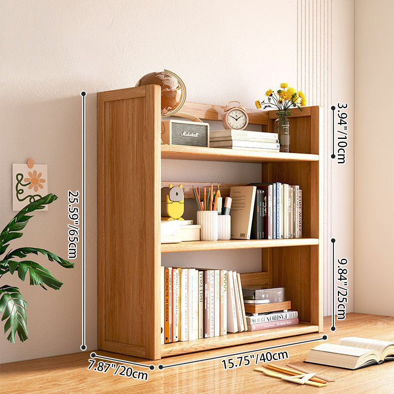 Contemporary Scandinavian Rectangular Nan Bamboo Medium-Density Fiberboard Storage Bookshelf 2/3-Tier 1-Drawer For Bedroom & Study