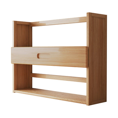 Contemporary Scandinavian Rectangular Nan Bamboo Medium-Density Fiberboard Storage Bookshelf 2/3-Tier 1-Drawer For Bedroom & Study