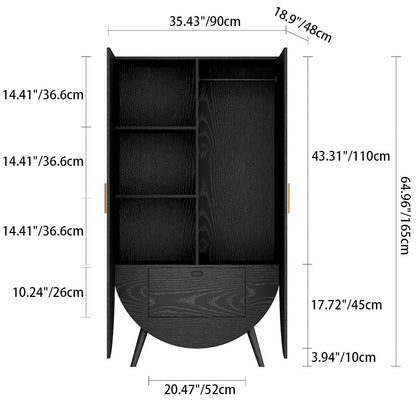 Traditional Vintage Rectangular Multi-Layer Solid Wood Panel Solid Wood Eco-Friendly Board Solid Wood Storage Cabinet 1-Drawer For Bedroom