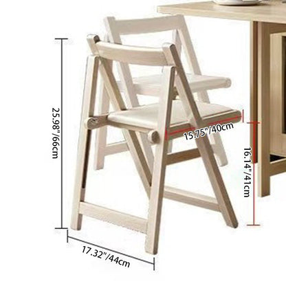 Contemporary Scandinavian Rectangular Rubberwood Solid Wood Medium-Density Fiberboard Foldable Desk & Chair Set 1-Drawer For Living Room & Dining Room