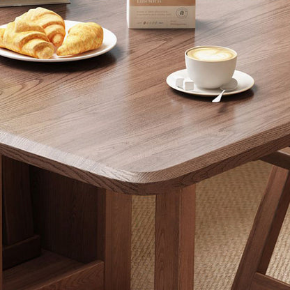 Contemporary Scandinavian Rectangular Rubberwood Plywood Foldable Desk & Chair Set For Living Room & Dining Room
