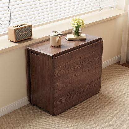 Contemporary Scandinavian Rectangular Rubberwood Plywood Foldable Desk & Chair Set For Living Room & Dining Room