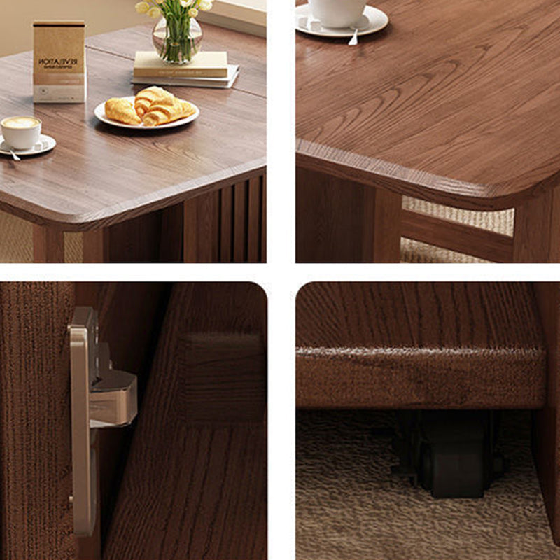 Contemporary Scandinavian Rectangular Rubberwood Plywood Foldable Desk & Chair Set For Living Room & Dining Room