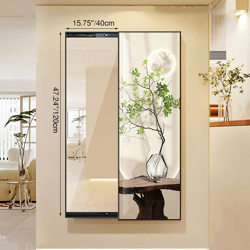 Contemporary Creative Rectangular Float Glass PS Push-Slide Decorative Full-Length Mirror For Living Room & Entryways