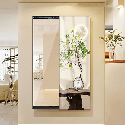 Contemporary Creative Rectangular Float Glass PS Push-Slide Decorative Full-Length Mirror For Living Room & Entryways