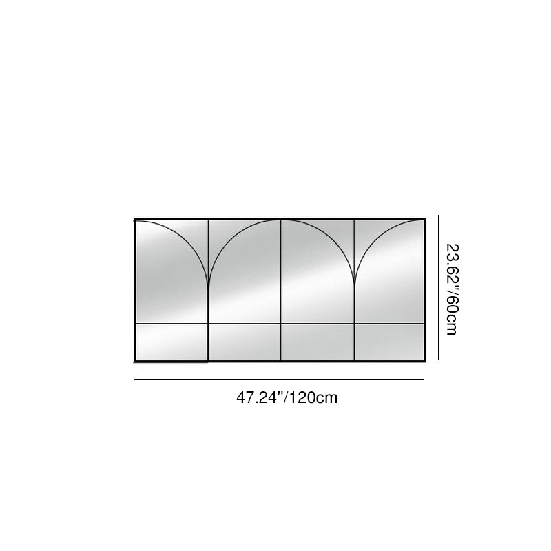 Traditional French Rectangular Iron Tempered Glass Decorative Wall Mirror For Living Room