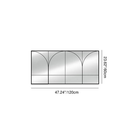 Traditional French Rectangular Iron Tempered Glass Decorative Wall Mirror For Living Room