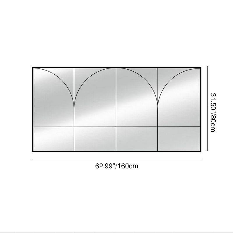 Traditional French Rectangular Iron Tempered Glass Decorative Wall Mirror For Living Room