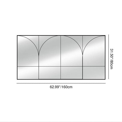 Traditional French Rectangular Iron Tempered Glass Decorative Wall Mirror For Living Room