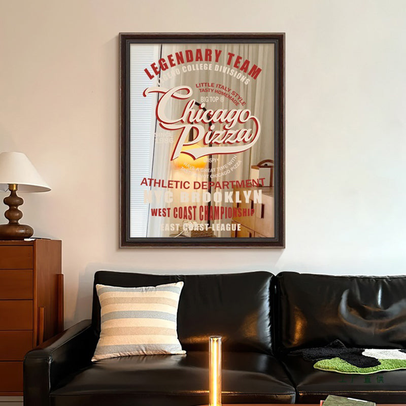 Modern Art Deco Rectangular Maillard Style PS Acrylic Glass Wall Mirror For Bedroom & Living Room