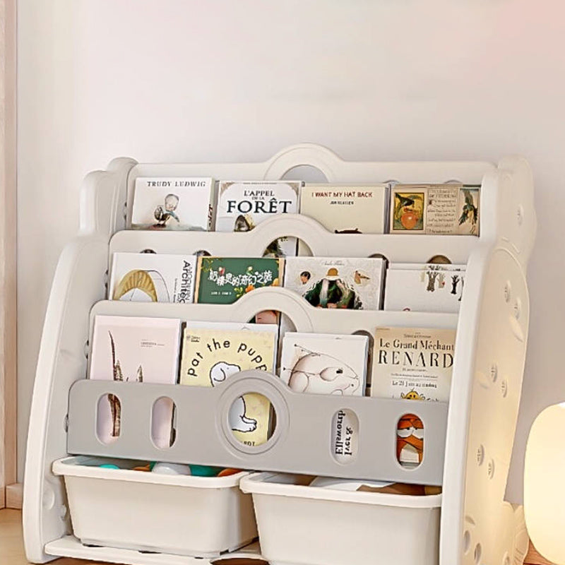 Contemporary Creative Rectangular Carrot-Shaped HDPE Kids Desktop Bookshelf 4/5-Tier For Bedroom & Study