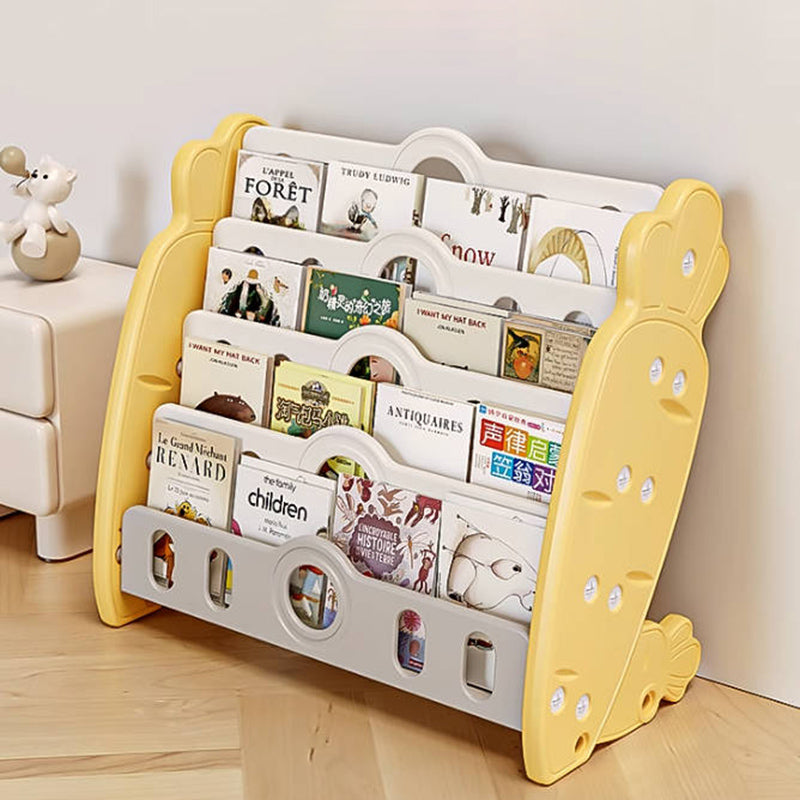 Contemporary Creative Rectangular Carrot-Shaped HDPE Kids Desktop Bookshelf 4/5-Tier For Bedroom & Study