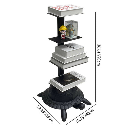 Contemporary Creative Round Turtle-Shaped Carbon Steel Bookshelf 4-Tier For Living Room