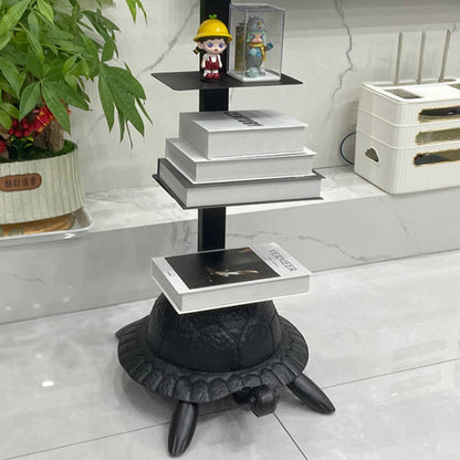 Contemporary Creative Round Turtle-Shaped Carbon Steel Bookshelf 4-Tier For Living Room