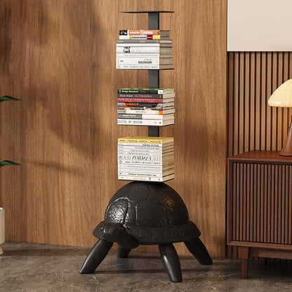 Contemporary Creative Round Turtle-Shaped Carbon Steel Bookshelf 4-Tier For Living Room