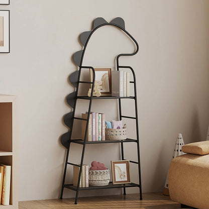 Contemporary Creative Rectangular Dinosaur-Shaped Iron Kids Storage Bookshelf 3-Tier For Living Room & Bedroom