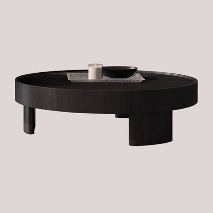 Modern Luxury Round Veneered E0 Eco-Friendly Multi-Layer Solid Wood Panel Natural Marble Coffee Table Combination For Living Room