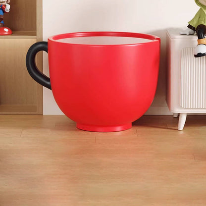 Contemporary Creative Round Resin Tempered Glass Coffee Cup-Shaped Kids Storage Side Table 1-Cabinet For Living Room