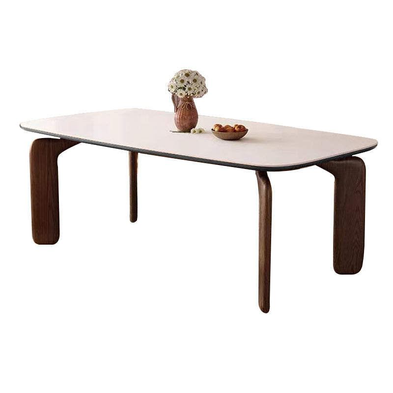 Traditional French Rectangular Stone Slab Medium-Density Fiberboard Carbon Steel Dining Table For Dining Room