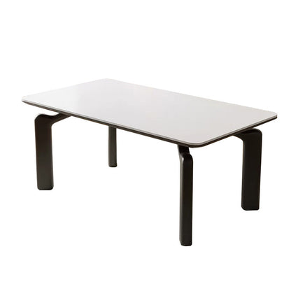 Traditional French Rectangular Stone Slab Medium-Density Fiberboard Carbon Steel Dining Table For Dining Room