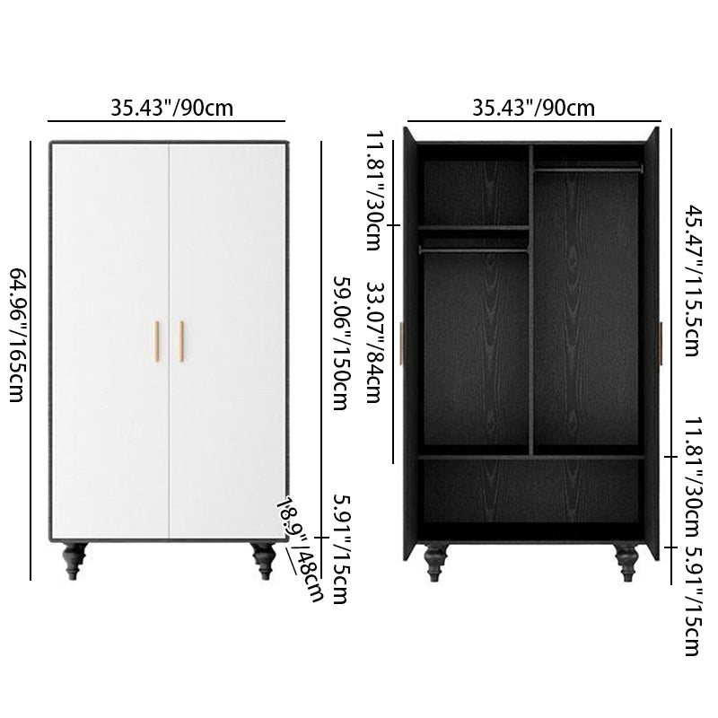 Traditional French Rectangular Solid Pine Wood Storage Cabinet 6-Cabinet For Bedroom