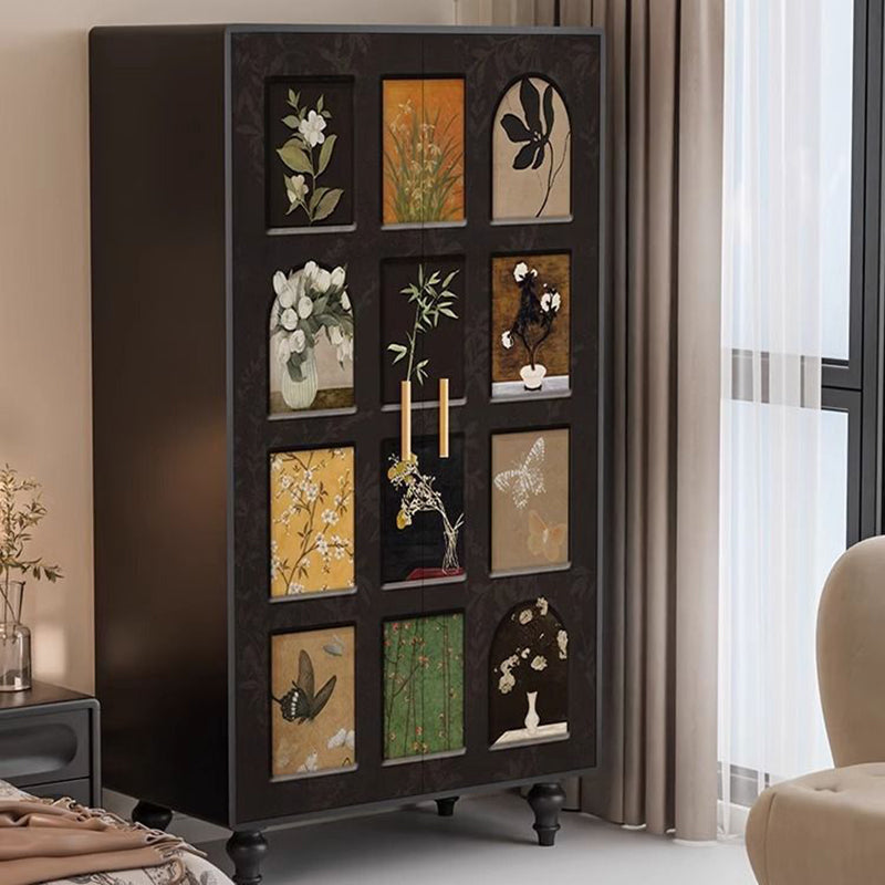 Traditional French Rectangular Solid Pine Wood Storage Cabinet 6-Cabinet For Bedroom