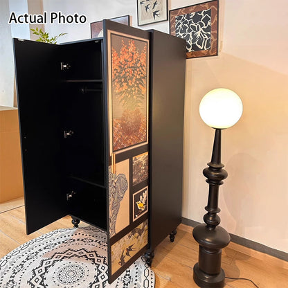Traditional French Rectangular Solid Pine Wood Storage Cabinet 6-Cabinet For Bedroom