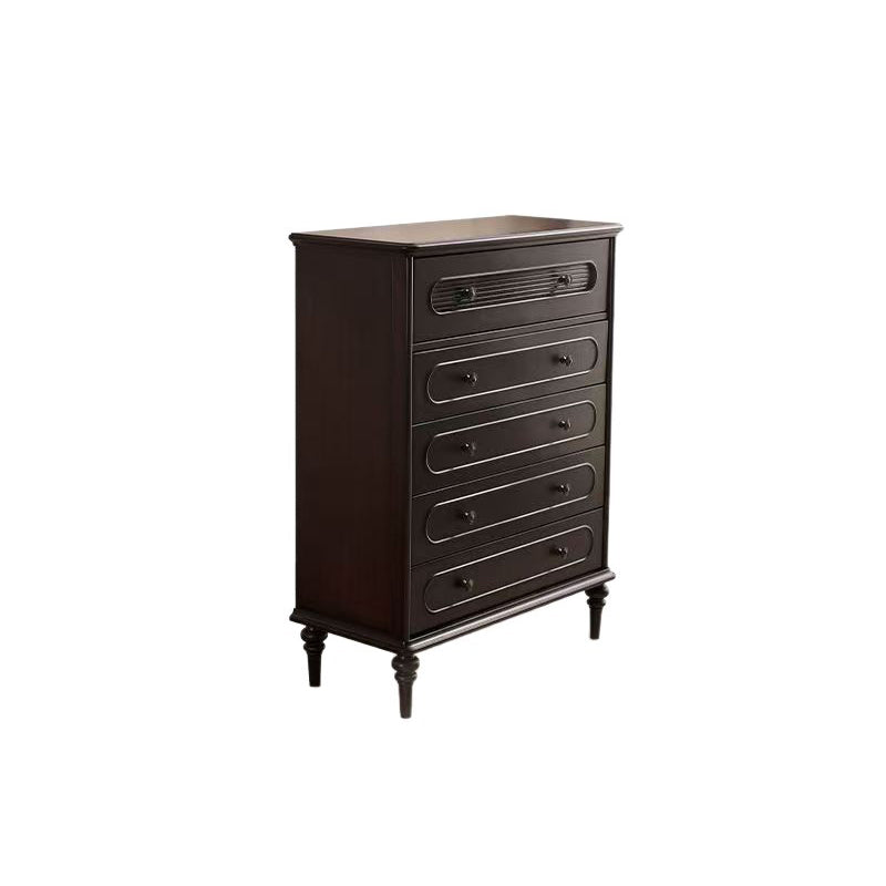 Traditional Vintage Rectangular Mahogany Pine Wood Storage Cabinet 4-Drawer 1-Cabinet For Bedroom