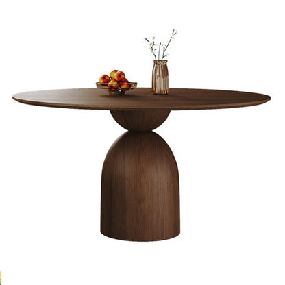 Traditional Vintage Round Veneered Multi-Layer Solid Wood Panel Ash Wood Dining Table For Dining Room