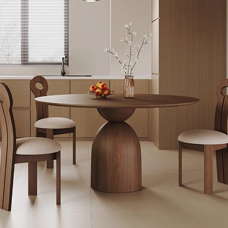 Traditional Vintage Round Veneered Multi-Layer Solid Wood Panel Ash Wood Dining Table For Dining Room