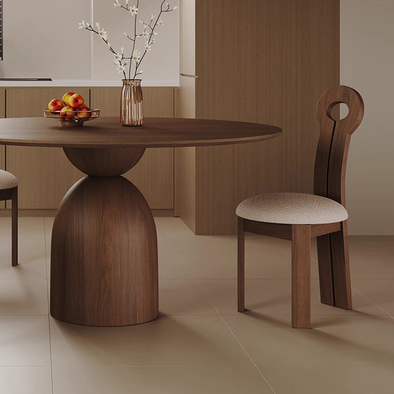 Traditional Vintage Round Veneered Multi-Layer Solid Wood Panel Ash Wood Dining Table For Dining Room