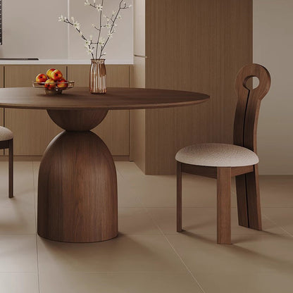 Traditional Vintage Round Veneered Multi-Layer Solid Wood Panel Ash Wood Dining Table For Dining Room