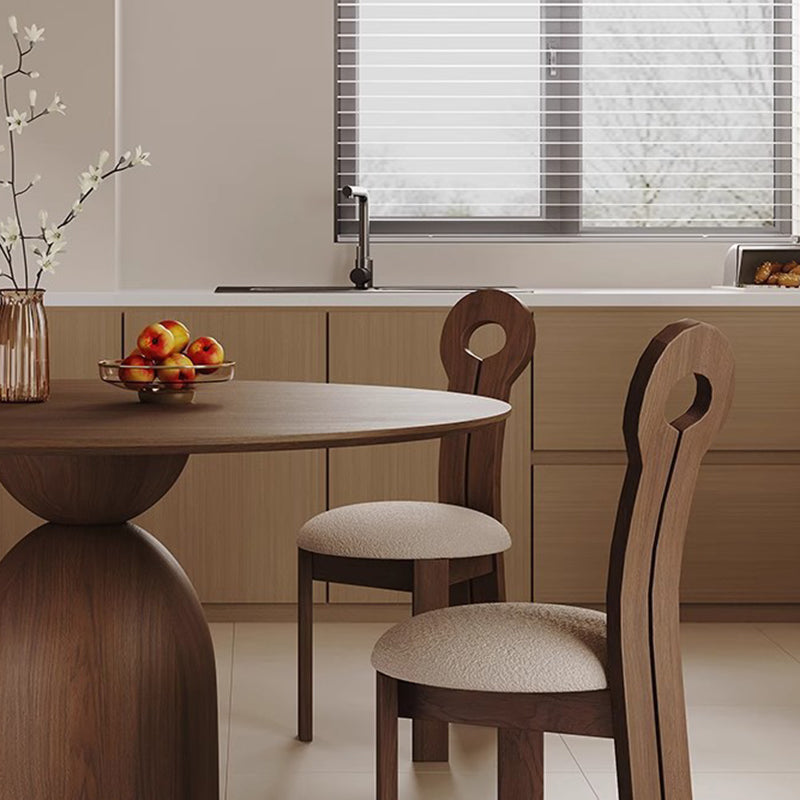 Traditional Vintage Round Veneered Multi-Layer Solid Wood Panel Ash Wood Dining Table For Dining Room