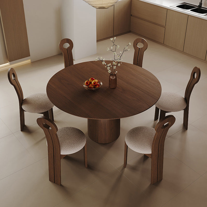 Traditional Vintage Round Veneered Multi-Layer Solid Wood Panel Ash Wood Dining Table For Dining Room