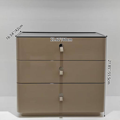 Modern Minimalist Nightstand: DTC Silent Sliding Rails - 3-Drawer Large Capacity Storage Bedside Table For Bedroom