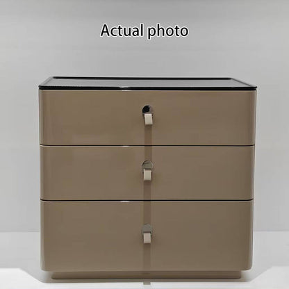 Modern Minimalist Nightstand: DTC Silent Sliding Rails - 3-Drawer Large Capacity Storage Bedside Table For Bedroom