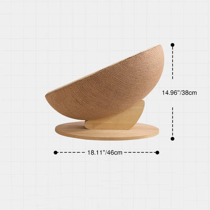 Contemporary Scandinavian Round Medium-Density Fiberboard Sisal Cat Bed For Bedroom